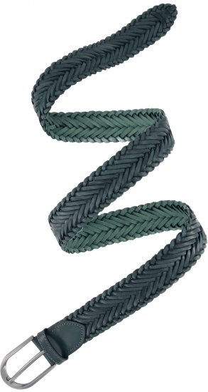 Ulla Popken Woven Leather Belt Green - Plus size-bälten för dam - 