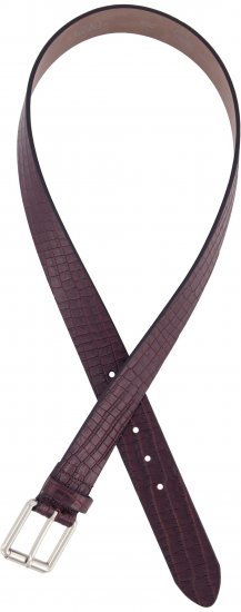 Ulla Popken Snake Embossed Belt Burgundy - Plus size-bälten för dam - 