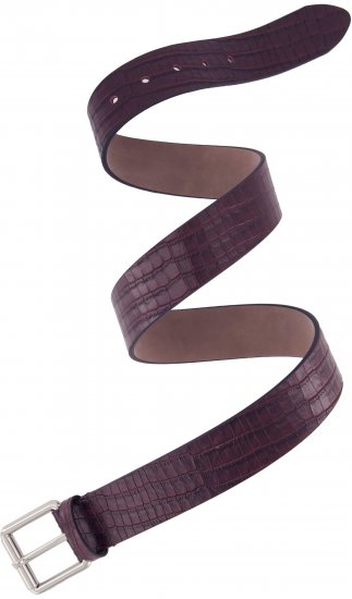 Ulla Popken Snake Embossed Belt Burgundy - Plus size-bälten för dam - 