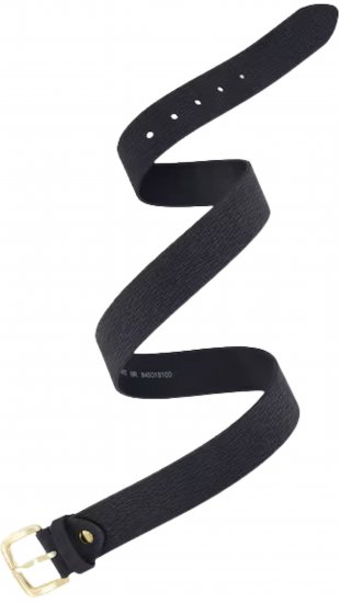 Ulla Popken Genuine Leather Belt With Golden Buckle Black - Plus size-bälten för dam - 