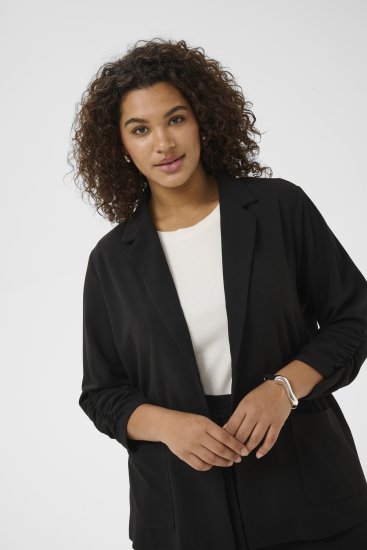 Kaffe Curve Pheolo 3/4 Sleeve Blazer Black Deep - Kavajer - 