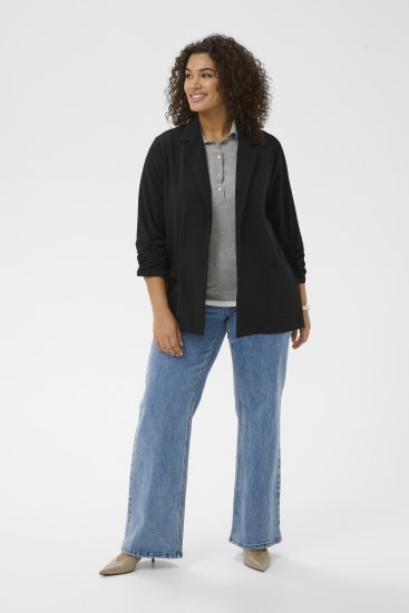 Kaffe Curve Pheolo 3/4 Sleeve Blazer Black Deep - Kavajer - 