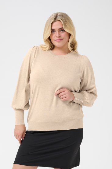 Kaffe Curve Lizzy Långärmad tröja Beige - Tröjor & stickat - 