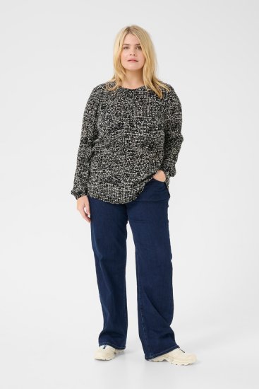 Kaffe Curve Mila Ami Blus Svart/Turtledove - Blusar & tunikor - 