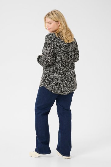 Kaffe Curve Mila Ami Blus Svart/Turtledove - Blusar & tunikor - 