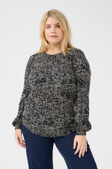 Kaffe Curve Mila Ami Blus Svart/Turtledove - Blusar & tunikor - 