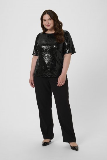 Kaffe Curve Mirana Sequin Blouse Black - Blusar - 