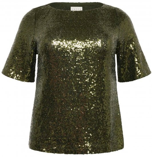 Kaffe Curve Mirana Sequin Blouse Ivy Green - Blusar - 