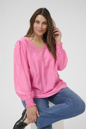 Kaffe Curve Sofia Blouse Pink Power - Blusar - 