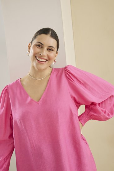 Kaffe Curve Sofia Blouse Pink Power - Blusar - 