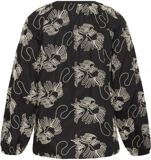 Kaffe Curve Kimmie Blouse Black Chalk Embroidery - Blusar - 