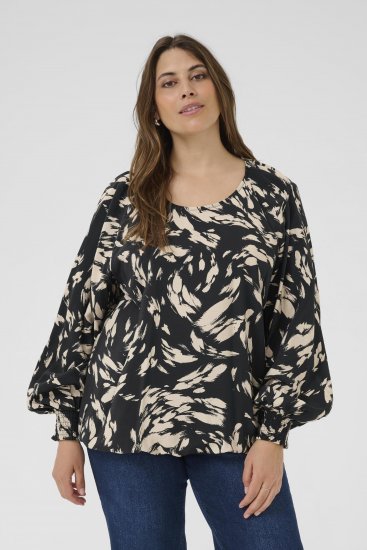 Kaffe Curve Olla Långärmad blus Svart - Blusar & tunikor - 