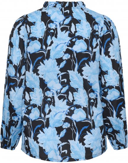 Kaffe Curve Sasja Långärmad blus Blue Snake Flower - Blusar & tunikor - 