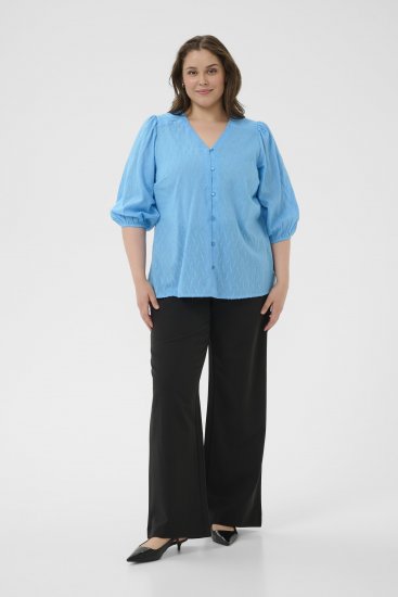 Kaffe Curve Gabby Blouse Azure Blue - Blusar - 