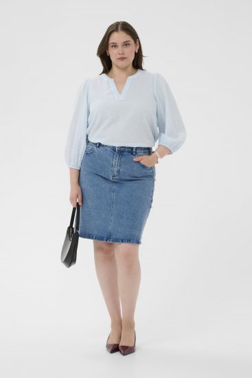 Kaffe Curve Penelopia Blouse Nantucket Breeze Blue - Blusar - 