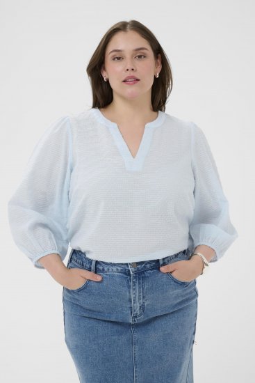 Kaffe Curve Penelopia Blouse Nantucket Breeze Blue - Blusar - 