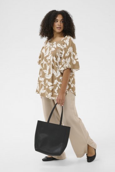 Kaffe Curve Marla Blouse Oak Chalk Leaf - Blusar - 