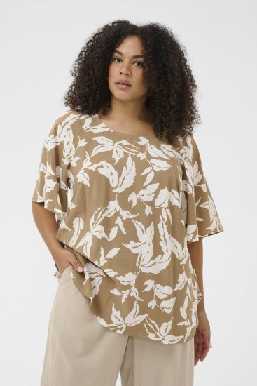 Kaffe Curve Marla Blouse Oak Chalk Leaf - Blusar - 