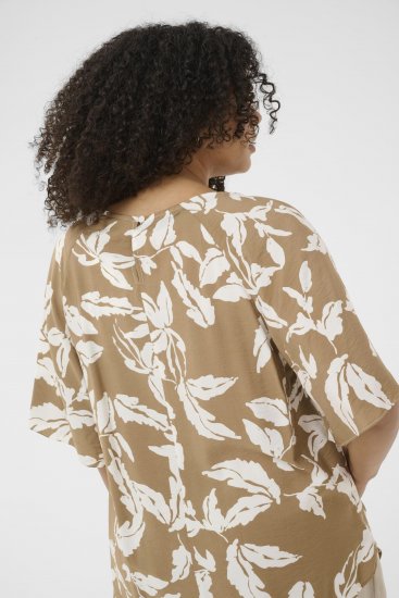 Kaffe Curve Marla Blouse Oak Chalk Leaf - Blusar - 