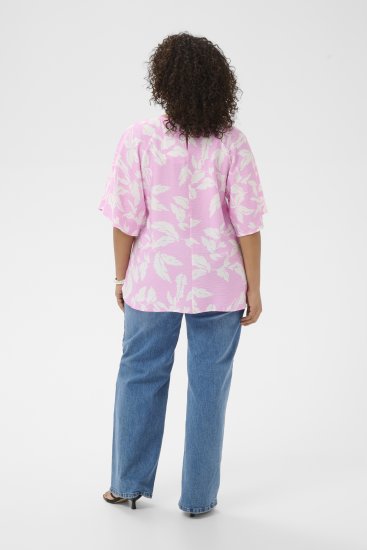 Kaffe Curve Marla Blouse Pink Frosting Chalk Leaf - Blusar - 