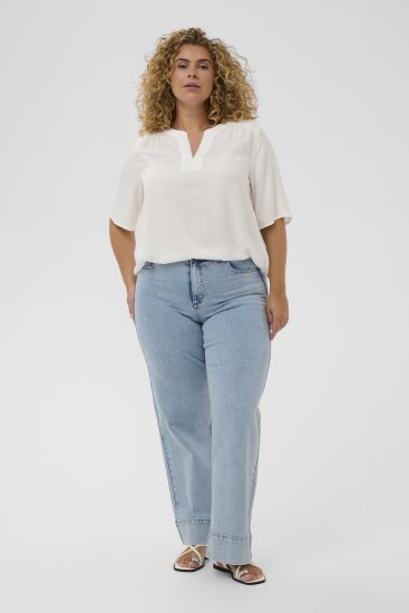 Kaffe Curve Mina Lace Blouse Chalk White - Blusar & tunikor - 