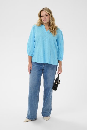 Kaffe Curve Thea Blouse Aquarius Blue - Blusar & tunikor - 