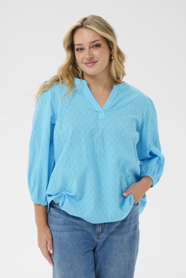 Kaffe Curve Thea Blouse Aquarius Blue - Blusar & tunikor - 