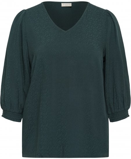 Kaffe Curve Pippi Blouse 3/4 Sleeve Magical Forest Green - Blusar & tunikor - 