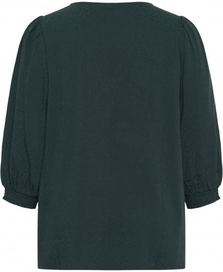 Kaffe Curve Pippi Blouse 3/4 Sleeve Magical Forest Green - Blusar & tunikor - 