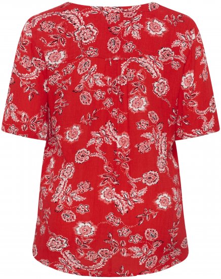 Kaffe Curve Ami Short Sleeve Blouse Printed Poppy Red - Blusar & tunikor - 