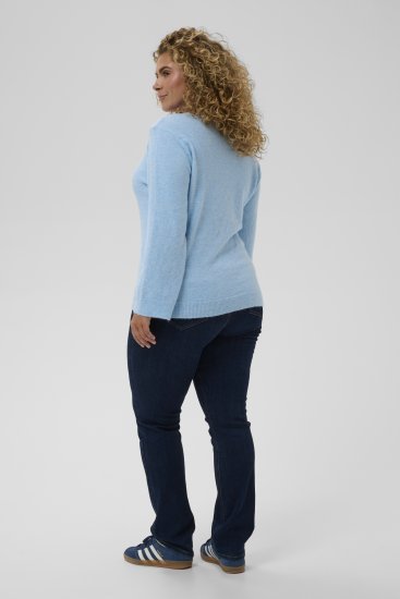 Kaffe Curve Jilanda V-Neck Pullover Blue - Tröjor & stickat - 