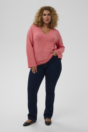 Kaffe Curve Jilanda V-Neck Pullover Red - Tröjor & stickat - 