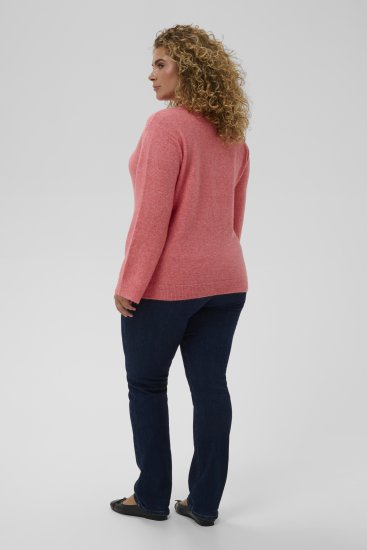 Kaffe Curve Jilanda V-Neck Pullover Red - Tröjor & stickat - 