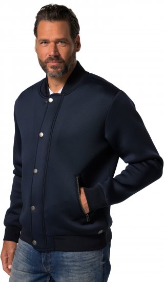 JP1880 College Jacket Scuba Fabric with Zipper Navy - Jackor - Stora jackor - 2XL-12XL