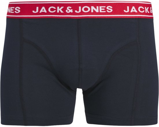 Jack & Jones Hector Solid Trunks 3-Pack Navy/Red/Grey - Boxershorts - Boxershorts för herrar i stora storlekar