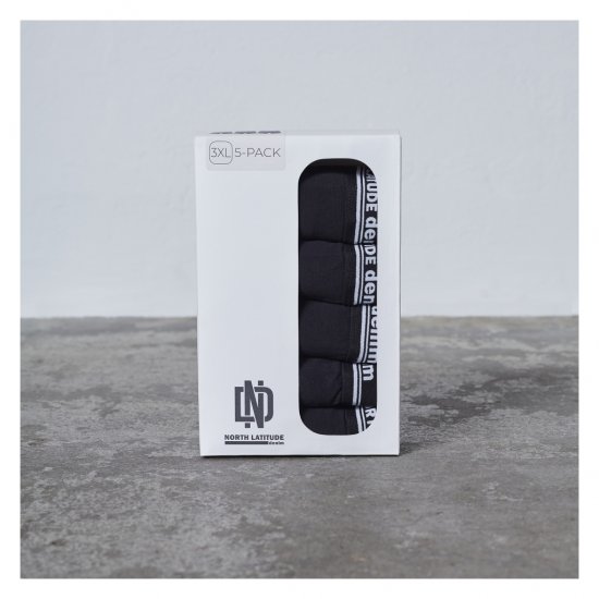 North Latitude 5-Pack Boxershorts Black - Boxershorts - Boxershorts för herrar i stora storlekar