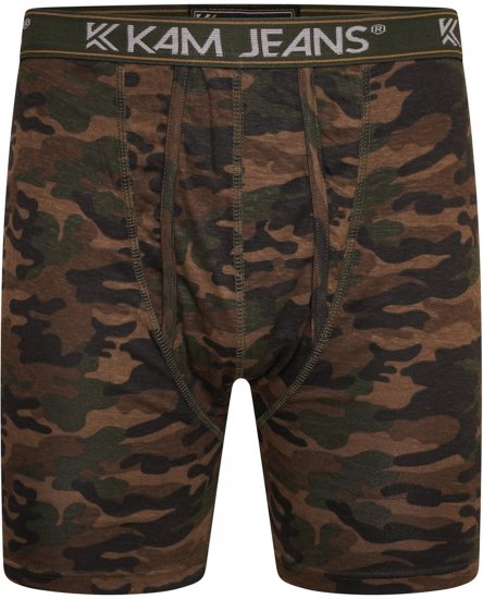 Kam Jeans 813 Camo Print Boxers Charcoal Khaki - Boxershorts - Boxershorts för herrar i stora storlekar