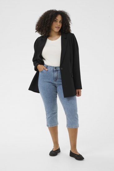 Kaffe Curve Vilana Capri Jeans Washed Blue - Skinny fit - 