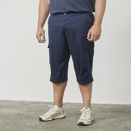 North Latitude 61150 Cargo Comfort Fit Capribyxor Marinblå - Shorts - Stora shorts W40-W60