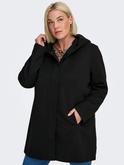 Only Carmakoma Sedona Light Coat Black - Vinterkappor - 