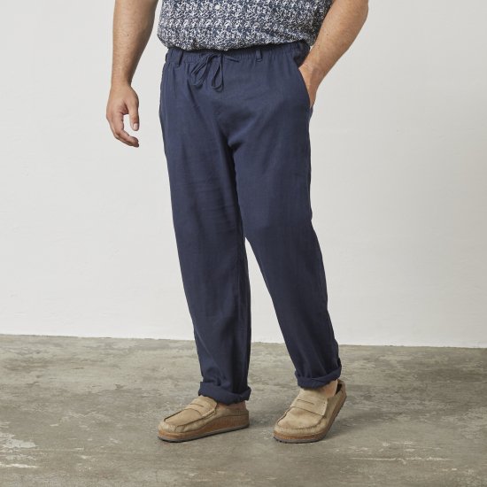 North Latitude 61155 Comfort Fit Linnebyxor Marinblå - Jeans & byxor - Stora Jeans och Stora Byxor