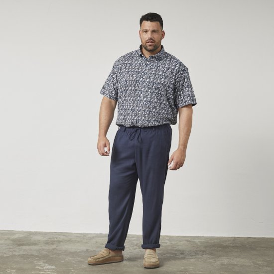 North Latitude 61155 Comfort Fit Linnebyxor Marinblå - Jeans & byxor - Stora Jeans och Stora Byxor