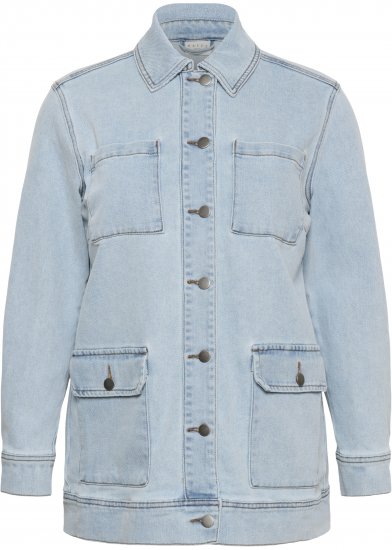 Kaffe Curve Ninna Casual Jacket Light Blue Washed - Jackor - 