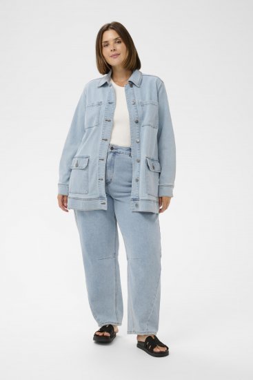 Kaffe Curve Ninna Casual Jacket Light Blue Washed - Jackor - 
