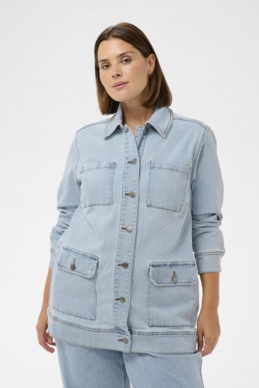 Kaffe Curve Ninna Casual Jacket Light Blue Washed - Jackor - 