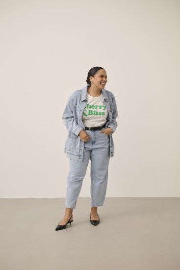 Kaffe Curve Ninna Casual Jacket Light Blue Washed - Jackor - 
