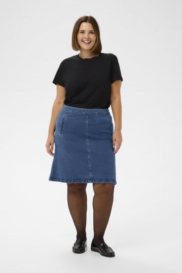 Kaffe Curve Leni Denim Skirt Blue - Kjolar - 