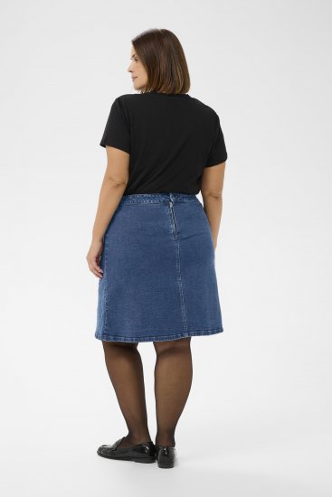 Kaffe Curve Leni Denim Skirt Blue - Kjolar - 