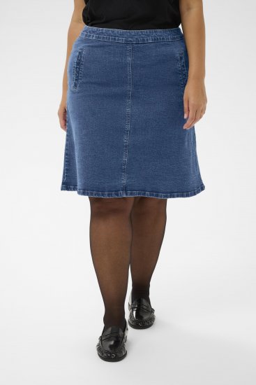 Kaffe Curve Leni Denim Skirt Blue - Kjolar - 