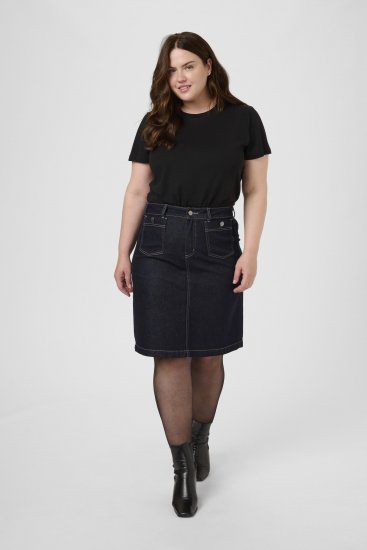 Kaffe Curve Roria Denim Skirt Dark Blue - Kjolar - 